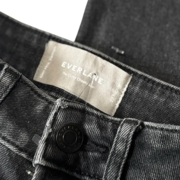 EVERLANE - Curvy Cheeky Straight Skinny Jeans Black Gray Wash Size 23 - Picture 9 of 9